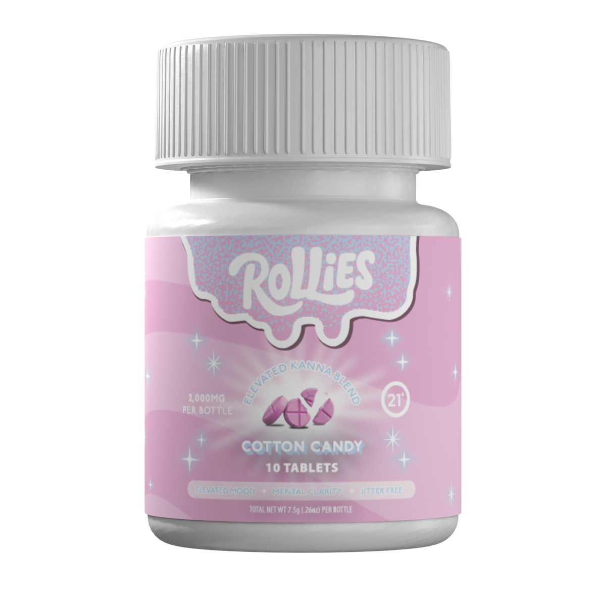 Rollies Cotton Candy Elevated Kanna Blend Tablets – 10ct Jar