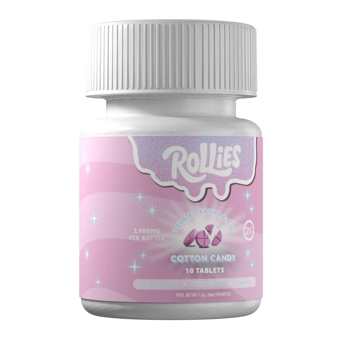 Rollies Cotton Candy Elevated Kanna Blend Tablets – 10ct Jar