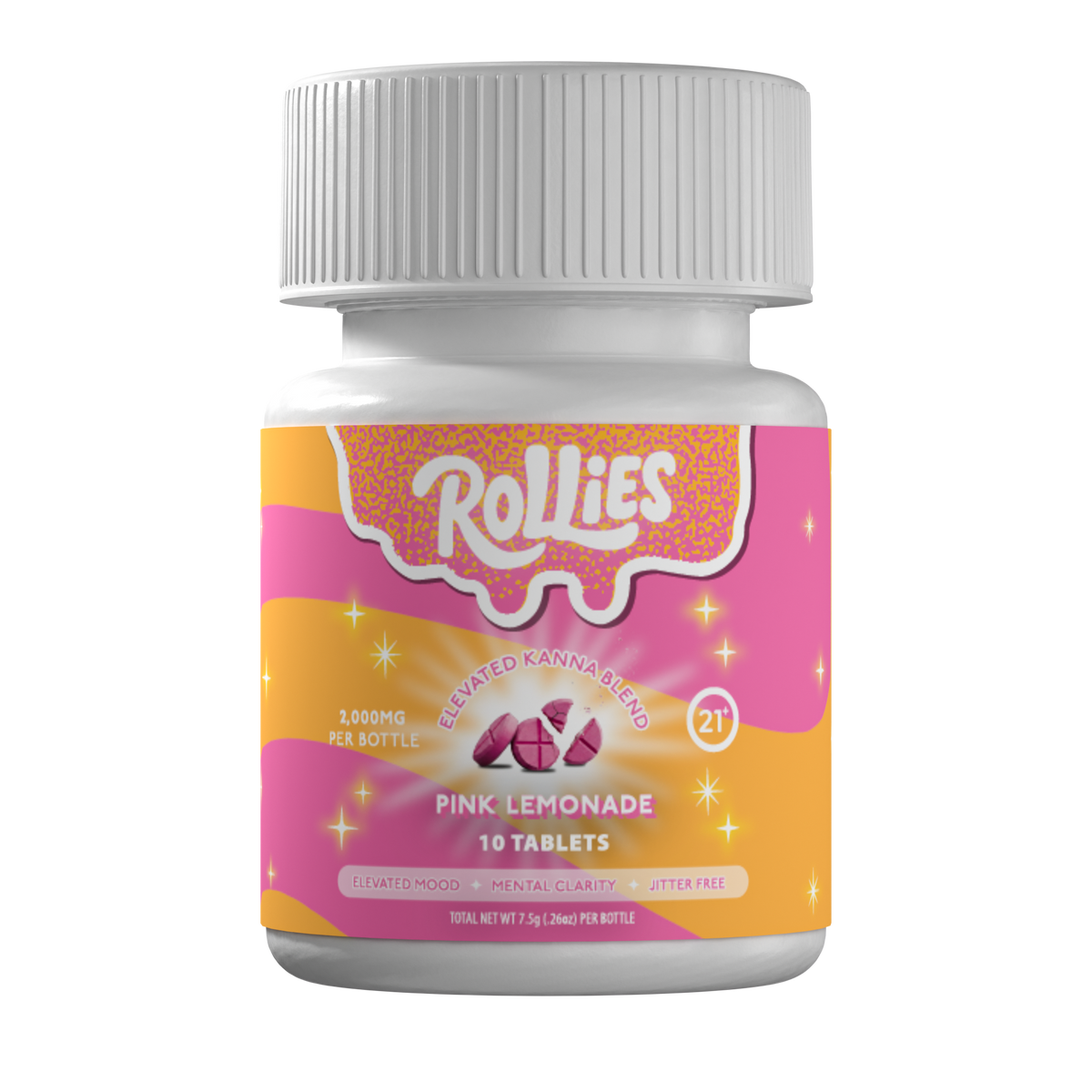 Rollies Pink Lemonade Elevated Kanna Blend Tablets – 10ct Jar