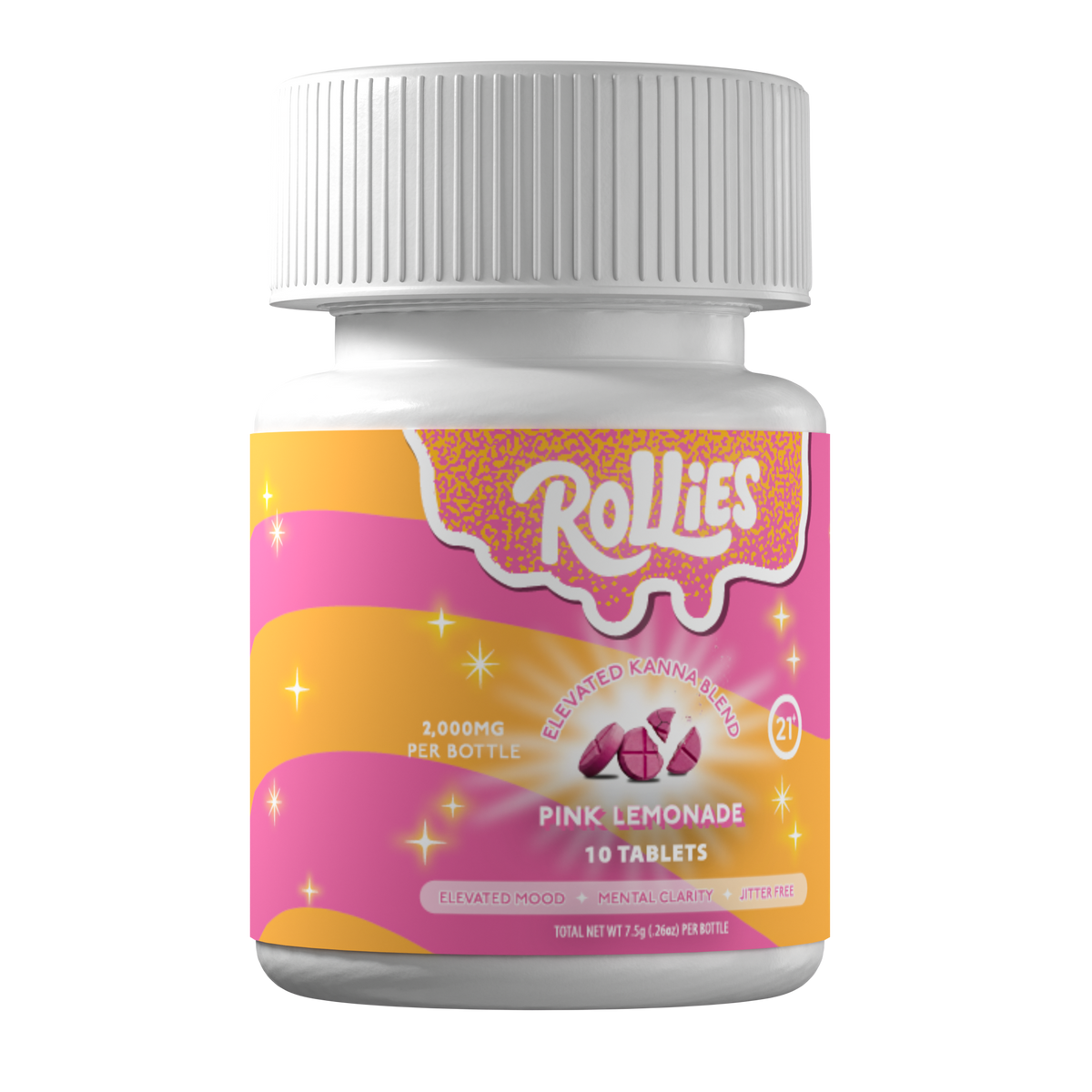 Rollies Pink Lemonade Elevated Kanna Blend Tablets – 10ct Jar