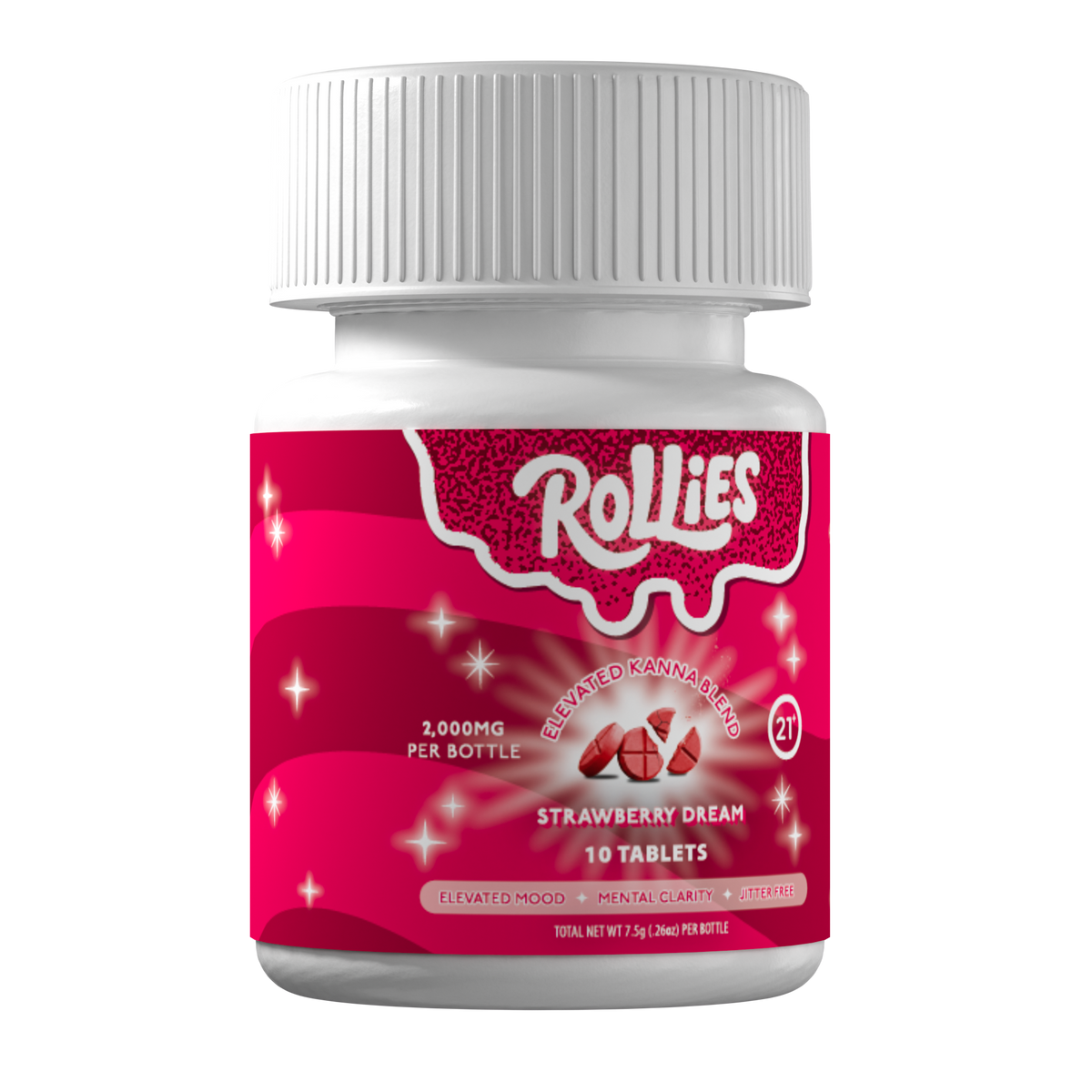 Rollies Strawberry Dream Elevated Kanna Blend Tablets – 10ct Jar
