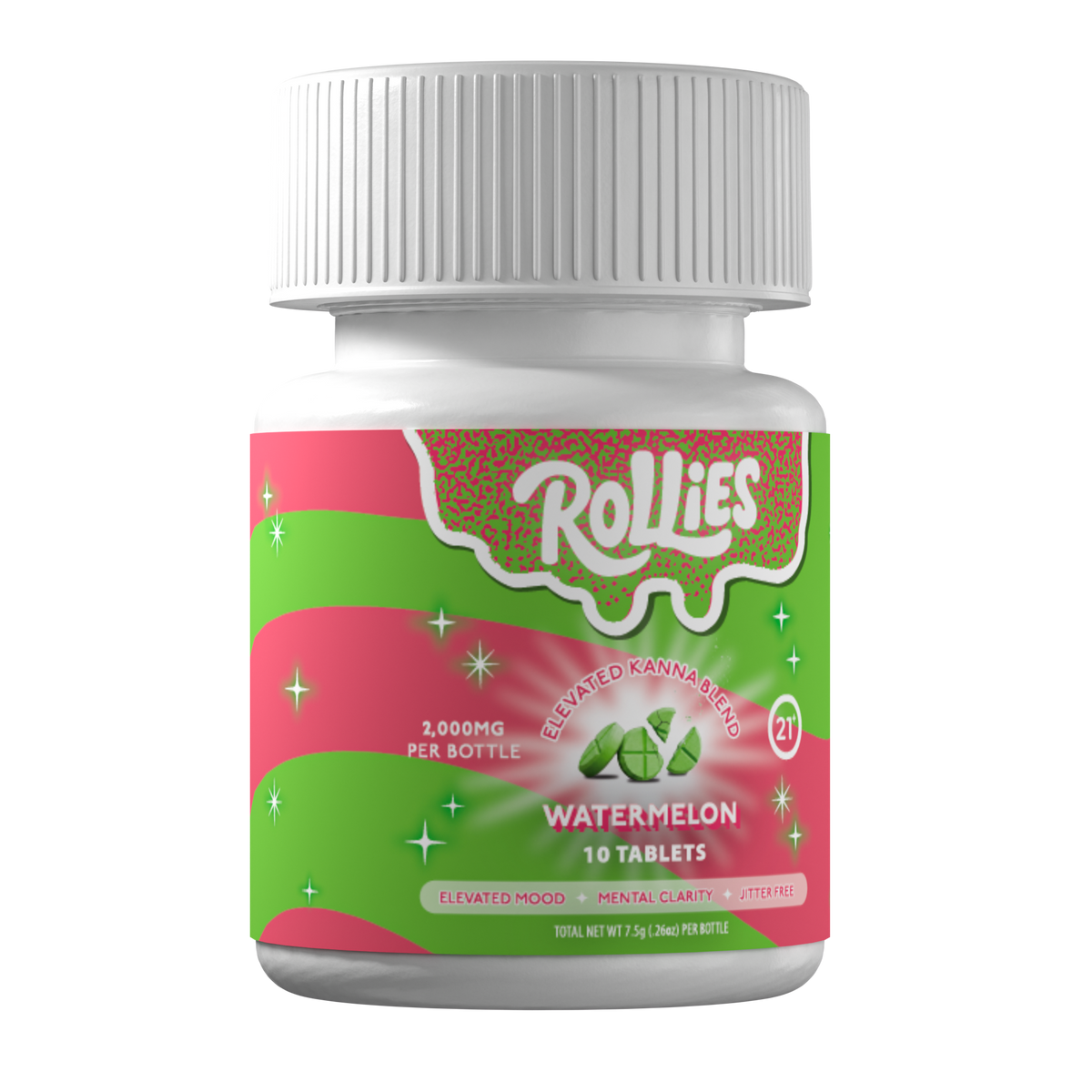 Rollies Watermelon Elevated Kanna Blend Tablets – 10ct Jar