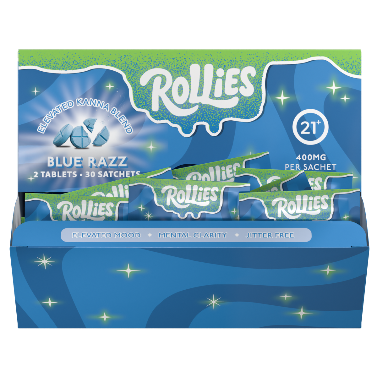 Rollies Blue Razz Elevated Kanna Blend Tablets – 2ct Pack